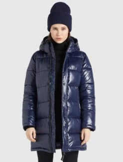 Khujo Wencke ShinyCappotto InvernaleDunkelblau Glänzend Donna Cappotti KH121U0YZ-K11 -Delem 1108639f379049e894a1dcf56b2a944e