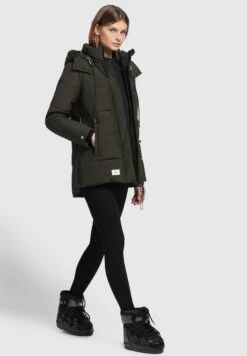 Khujo EuniceCappotto InvernaleDunkeloliv Donna Cappotti KH121U168-N11 -Delem 6b396b4bc595446abbf8be22a0a41abd