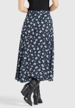 Khujo HepkeGonna A CampanaBlau-Weiß Geblümt Donna Gonne KH121B02J-K11 -Delem 7301bb1085ed420dbc5611b2e1d354f7