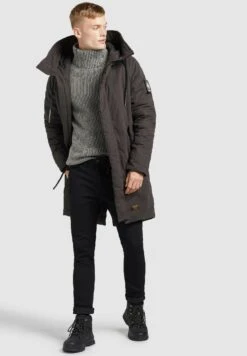 Khujo HolderCappotto InvernaleDunkelgrau Uomo Cappotti KH122T0DB-C11 -Delem 9211ae7fd8234d91a69bfdcc6175baa2